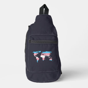 Sac À Bandoulière Carte du monde de la fierté transgenre