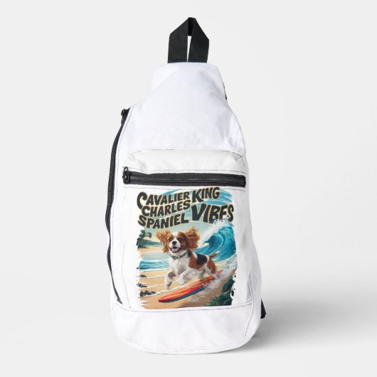 Sac À Bandoulière Cavalier King Charles Spaniel Surf (Recto)