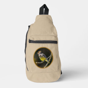 Sac À Bandoulière Cèdre cire Songbird Photo originale Oiseau sauvage