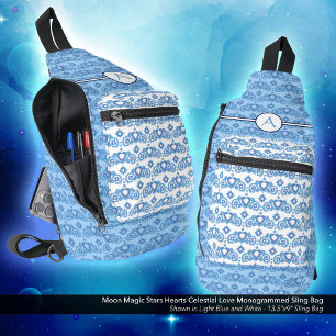 Sac À Bandoulière Celestial Love Stars Coeurs Motif Monogramme