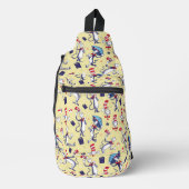 Sac À Bandoulière Chat Dans Le Casquette | Motif jaune (Recto)