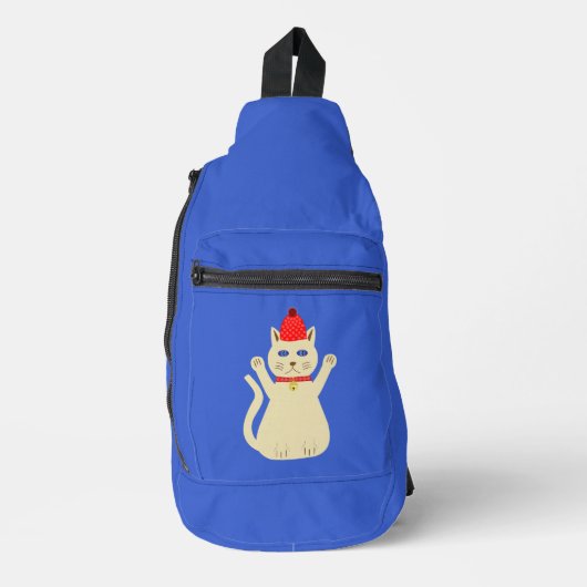 Sac À Bandoulière Chat de Noël mignon (Recto)