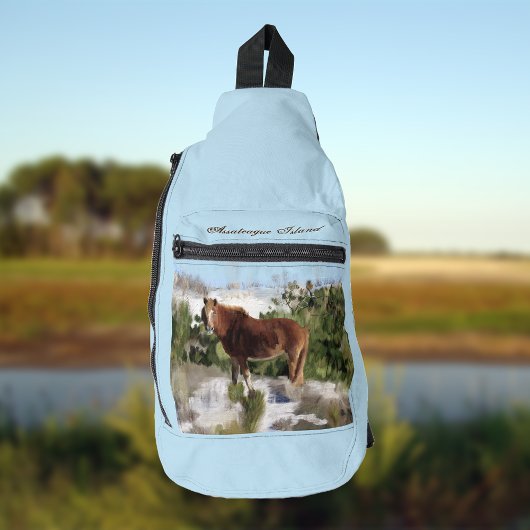 Sac À Bandoulière Cheval sauvage de l'île d'Assateague