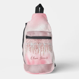 Sac À Bandoulière Chic rose rousse parties scintillant or gouttes mo