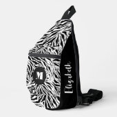 Sac À Bandoulière Chic Zebra Imprimer Monogramme (Coin droit)
