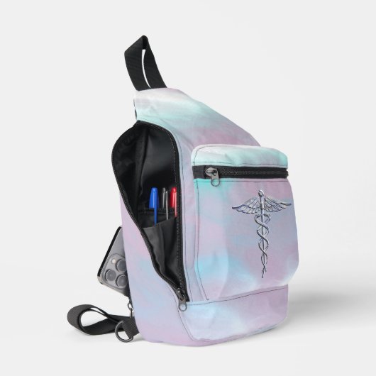 Sac À Bandoulière Chrome Comme Caduceus Symbole Médicale Mère Pearl  (Ouvrir)