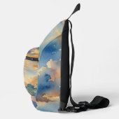 Sac À Bandoulière Ciel bleu et soleil Happy Face Cat (Droite)