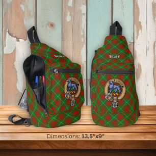 Sac À Bandoulière Cimier du clan Bruce sur tartan de chasse