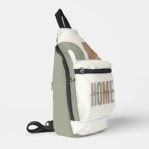 Sac À Bandoulière Citation de famille minimaliste