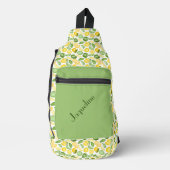 Sac À Bandoulière Citrons et limites sur un Arrière - plan vert (Recto)