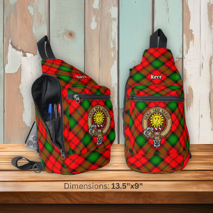 Sac À Bandoulière Clan Kerr Crest sur Tartan