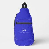 Sac À Bandoulière Cobalt Bleu Simple Nom minimal Monogramme (Recto)