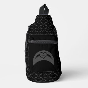 Sac À Bandoulière Coeur ailé gothique Mariage Personnalisé Monogramm