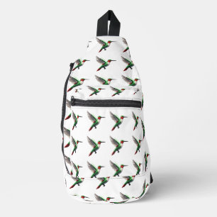 Sac À Bandoulière Colibris verts pixellisés
