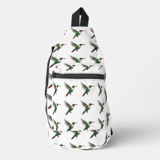 Sac À Bandoulière Colibris verts pixellisés