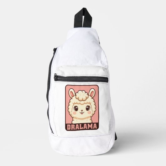 Sac À Bandoulière Conception d'illustration de lama mignon (Recto)