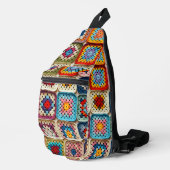 Sac À Bandoulière Couleur Carré Granny Crocheted (Coin droit)