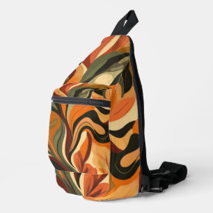Sac À Bandoulière Couleurs Abstraites de automne Orange Brown Jaune
