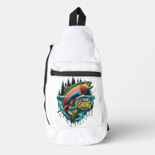 Sac À Bandoulière Danse Arc-en-ciel Un poisson vibre saute de l'eau