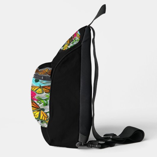 Sac À Bandoulière Danse avec Fleurs et Papillons PV01 (Droite)