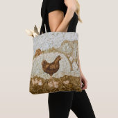 Sac à bandoulière de ferme de poulets - impression (De près)