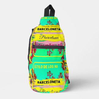 Sac à bandoulière de voyage vert Barceloneta Green