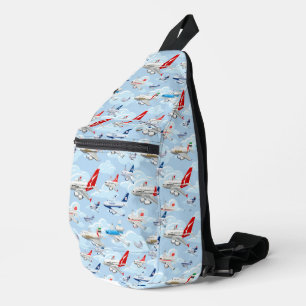 Sac À Bandoulière Dessin motif sans couture pour avions commerciaux