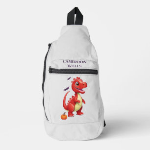 Sac À Bandoulière Dinosaure d'Halloween rouge