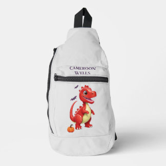 Sac À Bandoulière Dinosaure d'Halloween rouge