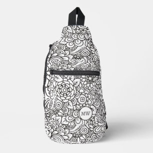 Sac À Bandoulière Doodle Floral Retro