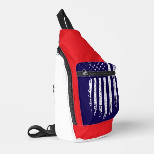 Sac À Bandoulière Drapeau américain grunge (Coin gauche)