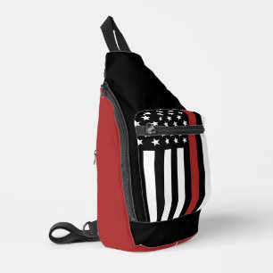Sac À Bandoulière Drapeau de pompier Mince Red Line USA