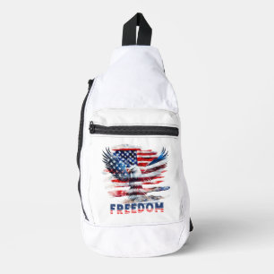 Sac À Bandoulière Drapeau et aigle des Etats-Unis.Liberté.