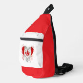 Sac À Bandoulière Drapeau J'aime Canada (Coin droit)