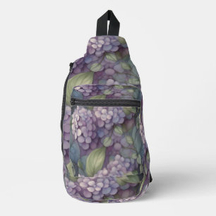 Sac À Bandoulière Elégant chic pourpre pourpre chic aquarelle fleuri
