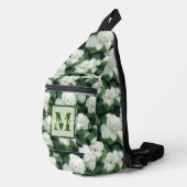 Sac À Bandoulière Élégant classique vert botanique blanc floral (Coin droit)