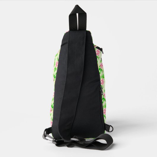 Sac À Bandoulière Elegant Floral Roses Green Leaves Pattern-23675 (Verso)