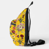 Sac À Bandoulière Élégant jaune Motif floral monogramme imprimé (Droite)