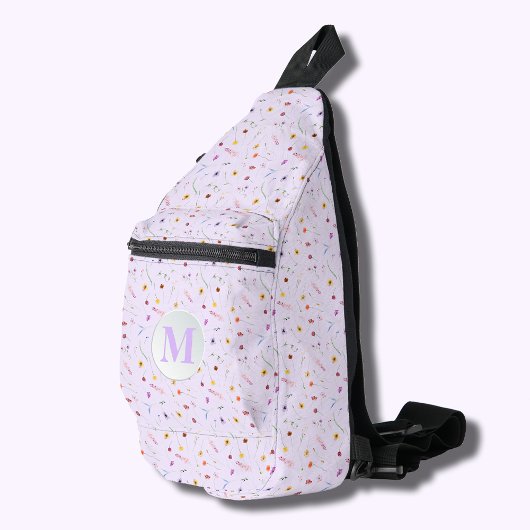 Sac À Bandoulière Élégant Lavande Fleur sauvage