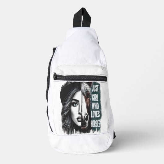 Sac À Bandoulière Embrasser le cheval dans la fusion artistique (Recto)