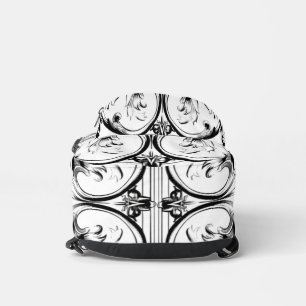 Sac à bandoulière en damas baroque noir et blanc o