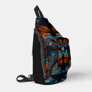 Sac À Bandoulière Étoile matelassée abstraite en bleus