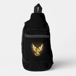 Sac À Bandoulière Faux Gold Foil Peace Dove en noir