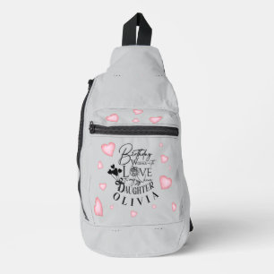 Sac À Bandoulière Fille Calligraphie d'anniversaire Nom personnalis