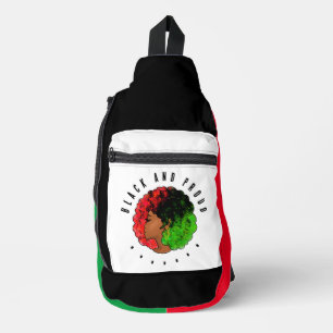 Sac À Bandoulière Fille noire panafricaine femme rouge vert fierté a