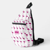 Sac À Bandoulière Flamme rose étincelant flamant brillant Monogram (Coin droit)