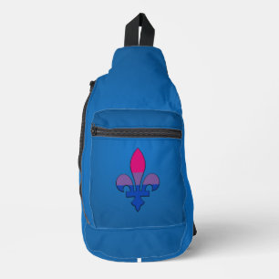 Sac À Bandoulière fleur-de-lis de fierté bisexuelle