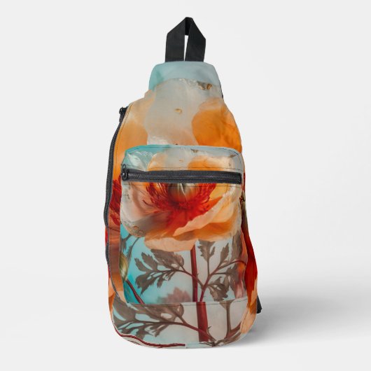 Sac À Bandoulière Fleur orange délicate (Recto)