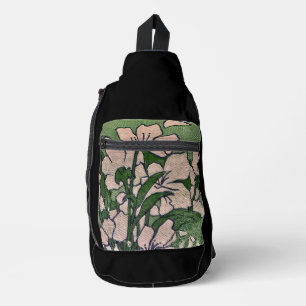 Sac À Bandoulière Fleur rose verte 