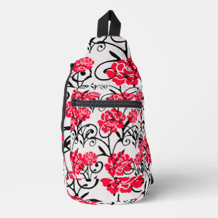Sac À Bandoulière Fleur rouge Floral Illustration Motif Design